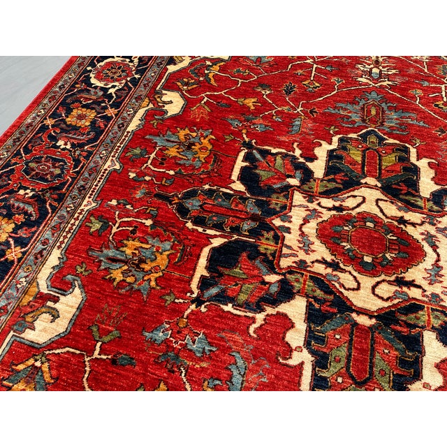 Southwestern Tribal Hand Knotted Rug 7'8" X 9'8" For Sale - Image 9 of 9