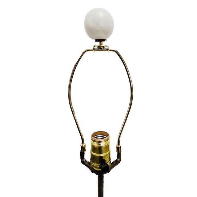 Mid-Century Italian Hollywood Regency Gilt Iron Daisy & Tulip Tole Lamp For Sale - Image 12 of 16