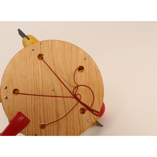 Vintage Swedish Modern Folk Art Wood Pecking Chicken Rooster Paddle For Sale - Image 10 of 10