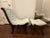 Pair of Mid-Century Japanese Obi/Slipper Chairs & Ottomans – Showa Era For Sale - Image 4 of 11