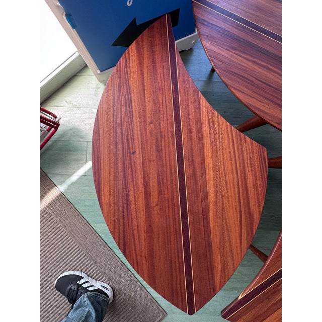 1990s David Levy Hardwood Creations Modular 3-Pc Puzzle Coffee Table Sapele Padauk For Sale In San Francisco - Image 6 of 12