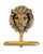 A striking vintage solid brass towel hook from France featuring a beautifully detailed lion’s head backplate and a...