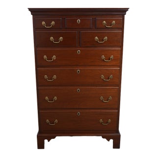 Robert Johnson Bench Made Chippendale Mahogany Chest For Sale