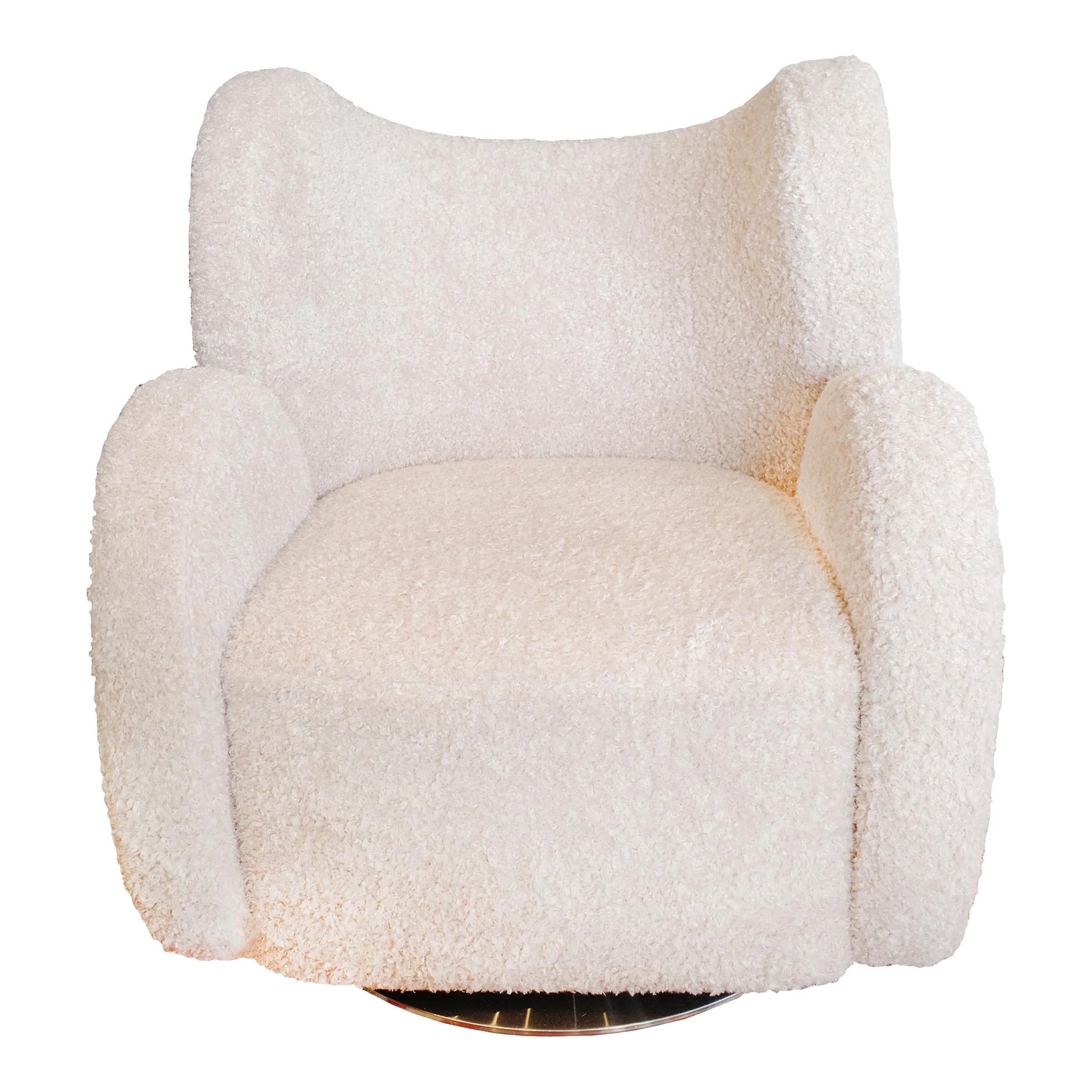 Galle Tan Boucle Angelic Double Arm Chair | Chairish