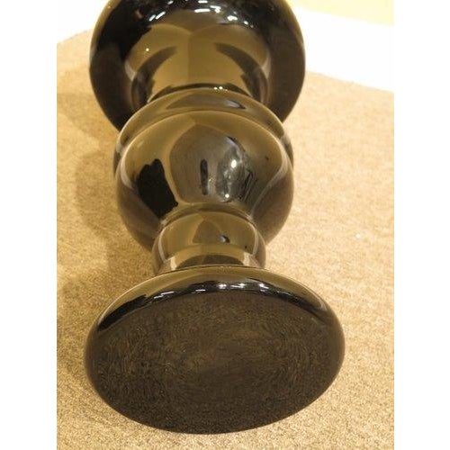 Large Black Blown Glass Floor Vase For Sale - Image 4 of 4