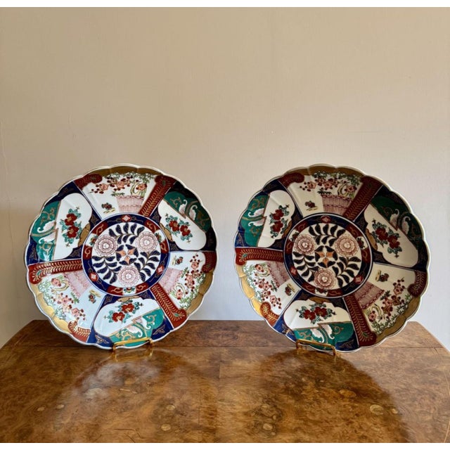 Blue Japanese Imari Chargers, 1920s, Set of 2 For Sale - Image 8 of 8