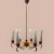 Vintage Red Brass Opaline Glass Chandelier, 1950s For Sale - Image 10 of 11