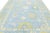Modern Oushak Style Hand-Knotted Wool Area Rug - Powder Blue & Citron Floral For Sale - Image 4 of 10
