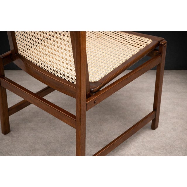 Set of Eight Dining Chairs in Hardwood and Caning by Celina Decorações, Brazil, C. 1960s For Sale - Image 11 of 13