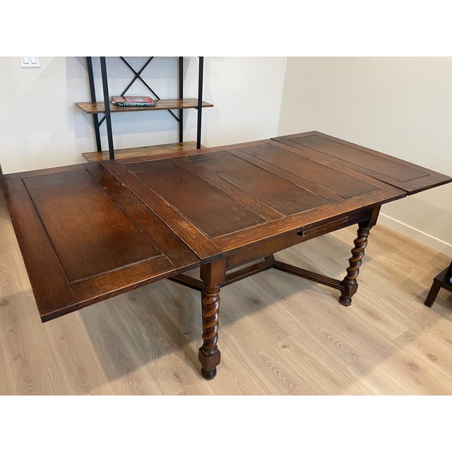 English Antique Oak English Dining Table For Sale - Image 3 of 3