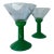 Vintage Postmodern Pair of Green Bodum Oktett Martini Glasses For Sale