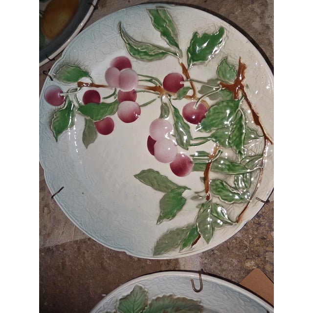 White Collection of Antique French Majolica Plates For Sale - Image 8 of 11