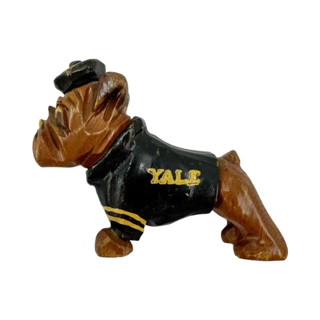 Mid-Century Modern Vintage Yale University Wooden Bulldog Mascot Carter Hoffman Ivy League For Sale - Image 3 of 12