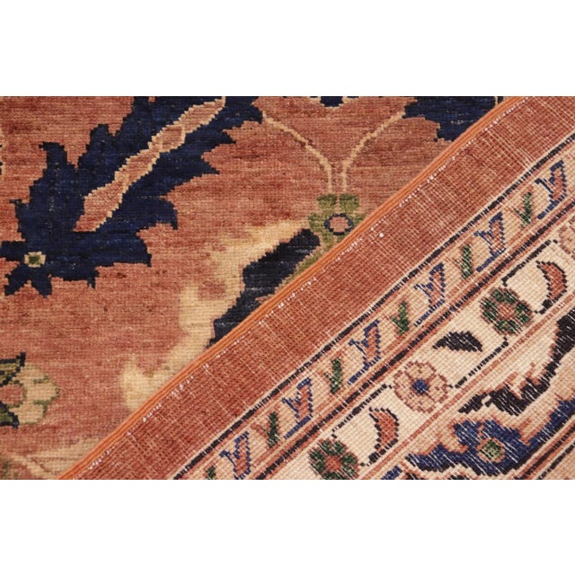 Orange 1980s Classic Ziegler Orange Blue Hand-Knotted Wool Rug - 9'11'' X 14'3'' For Sale - Image 8 of 8