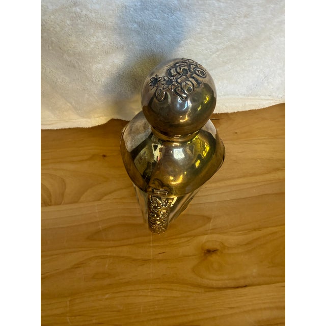 1930's Art Deco Sterling Silver Beautifully Etched Decanter For Sale - Image 4 of 8