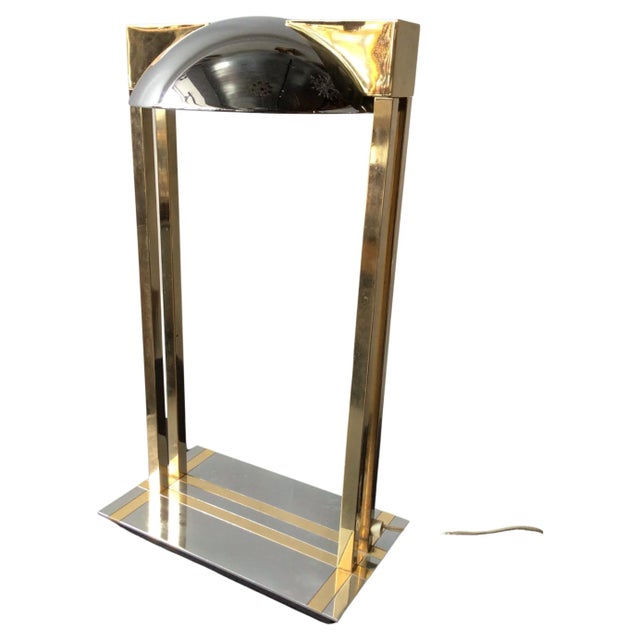 1970s Relux Chrome and Brass Table Lamp, Made in Italy For Sale - Image 13 of 13