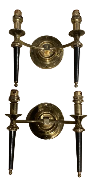 French Bronze Double Arm Sconces - a Pair