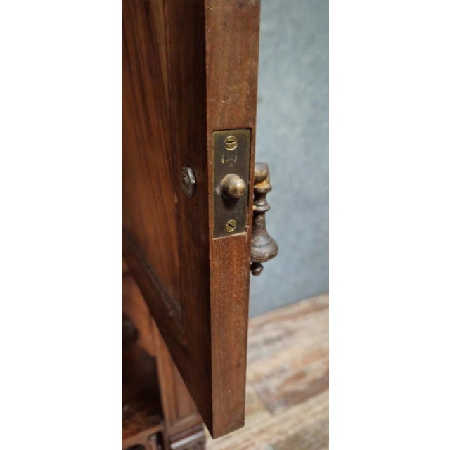 Wood Carved Walnut Buffet with Marble Top For Sale - Image 7 of 11
