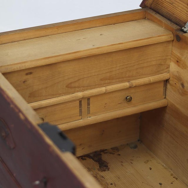 Rustic Farmhouse Folk Art Painted Swedish Chest, 1846 For Sale - Image 6 of 13