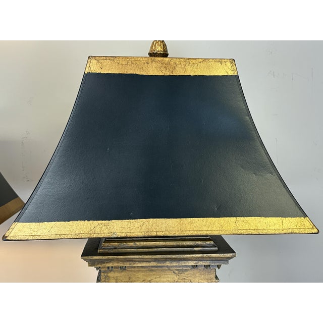 Vintage French Empire Style Bouillotte Lamps With Finials and Shades- A Pair For Sale - Image 16 of 17