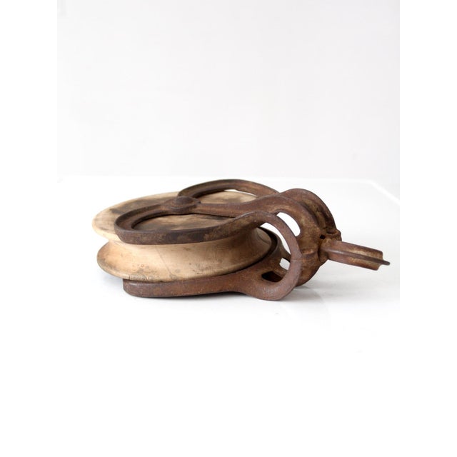 Brown Antique Jamesway Barn Hay Trolley Pulley For Sale - Image 8 of 14