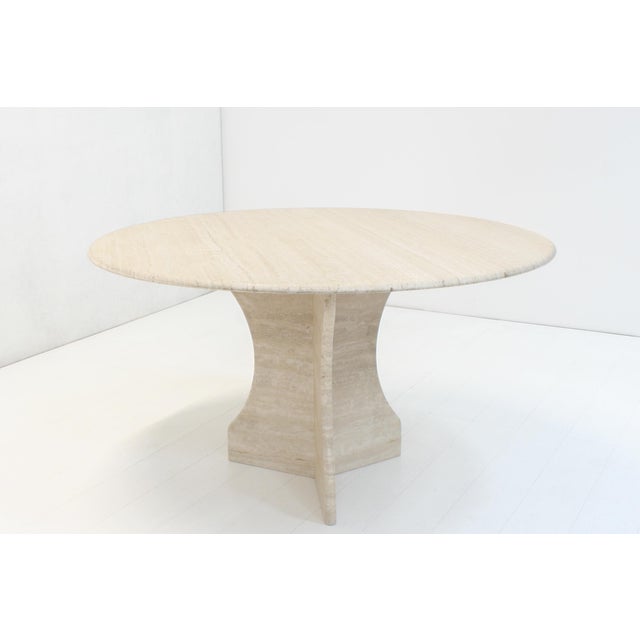 Vintage Round Travertine Dining Table, 1970s For Sale - Image 11 of 12