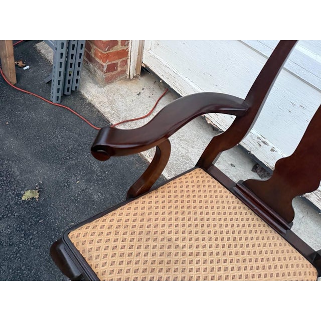 Late 20th Century Henkel Harris Queen Anne Style Mahogany Open Dining Armchair For Sale - Image 11 of 14