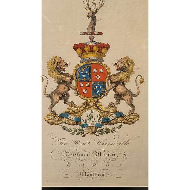 18th Century Framed Hand Colored Armorial Heraldry Coat of Arms Engraving 1764 Segar For Sale - Image 4 of 10