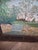 Folk Art Unusual Folk Art Riverside Landscape Painting For Sale - Image 3 of 16