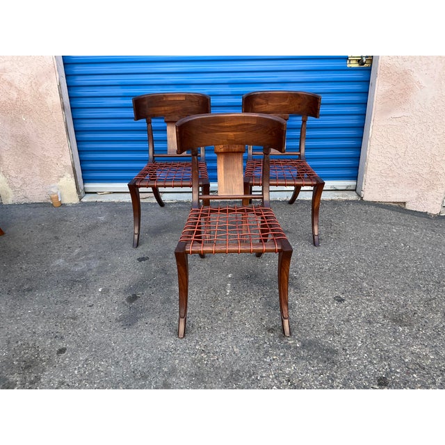 T. H. Robsjohn-Gibbings Klismos Style Walnut Chairs…set of 3 For Sale - Image 17 of 17