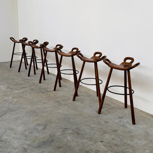 Vintage Bar Stool in Wood in the style of Sergio Rodrigues For Sale - Image 14 of 14