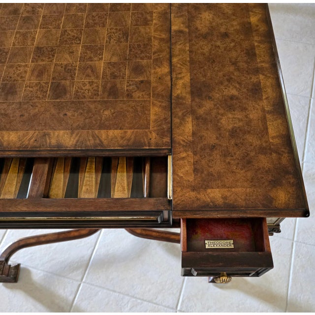 Theodore Alexander Pollard Burl Game Table – Chess, Checkers and Backgammon For Sale - Image 10 of 12