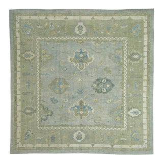 Turkish Oushak Square Rug 11'10" x 11'11" #18129 For Sale
