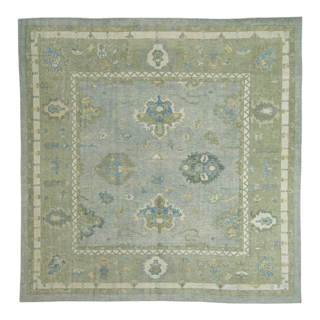 Turkish Oushak Square Rug 11'10" x 11'11" #18129 For Sale