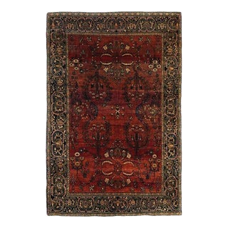 Antique Sarouk Rug 4'4'' x 6'6'' For Sale