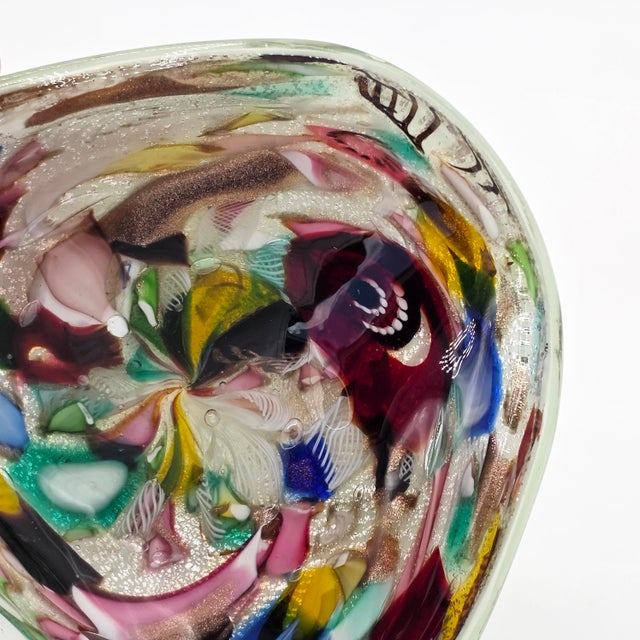 Mid 20th Century Attributed Avem Murano Bizantino Tutti Frutti Art Glass Bowl For Sale - Image 11 of 12