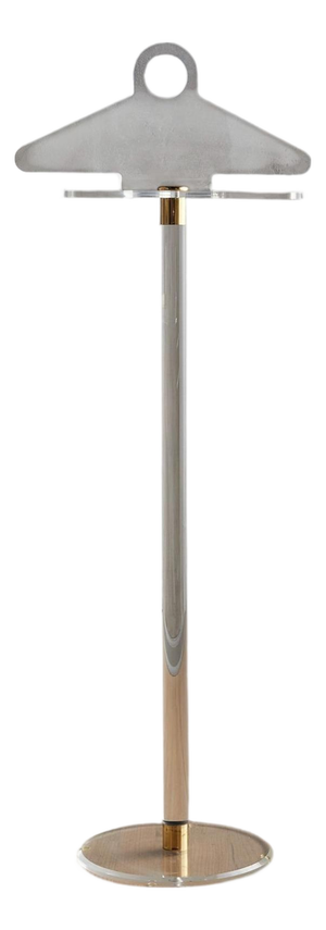 Italian Brass + Plexiglass Valet Stand, 1970s