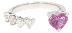 Natural 1.48 cts pink sapphire 048 cts diamond ring in 18k gold