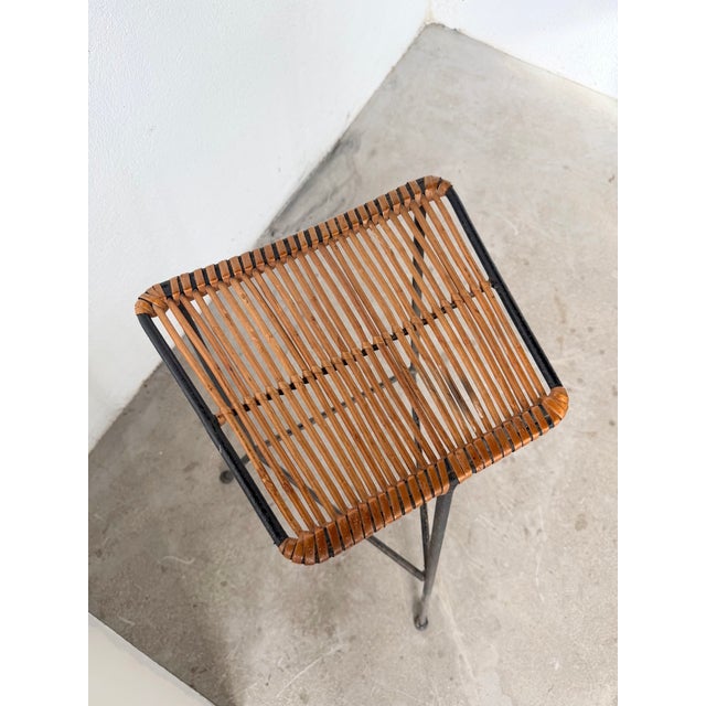 Vintage Wicker and Metal Stool by Dennis Lennon, 1950 For Sale - Image 18 of 18