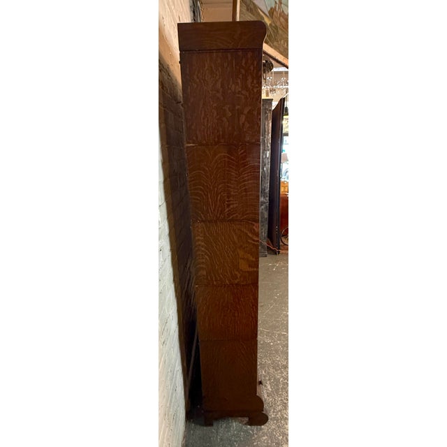 Coffee Five Piece Antique Lundstrum Barrister Bookcase For Sale - Image 8 of 16