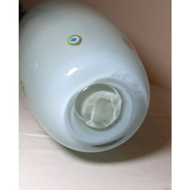 Blue Tall Large Hand Blown "Lost Angel" 01 Joel O'Dorisio Studio Art Glass Ombre Vase For Sale - Image 8 of 12