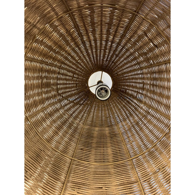 Boho Chic 1990s Wicker Pendant Fixture For Sale - Image 3 of 5