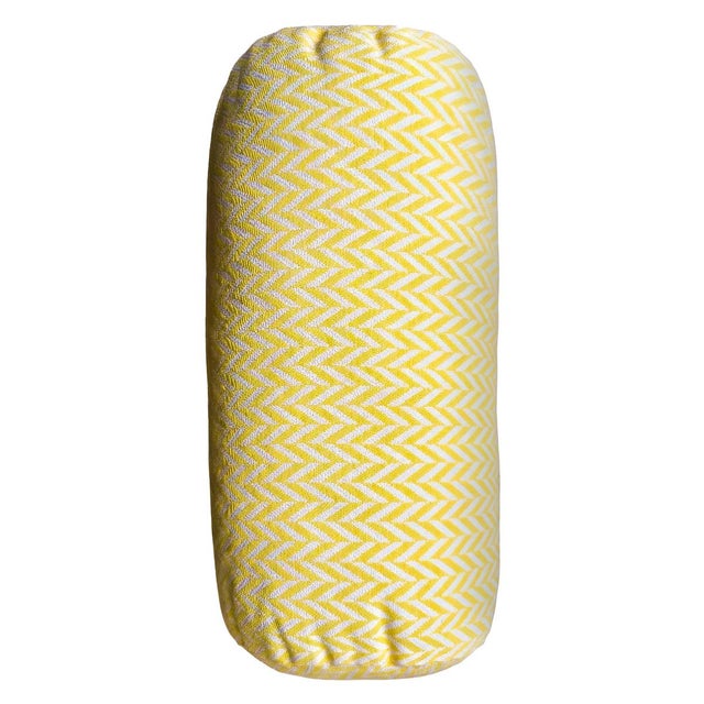 Outdoors and Indoors Contemporary Pastel Yellow Cylinder Pillows, by Arlene Angard, Set of 2 For Sale In New York - Image 6 of 10