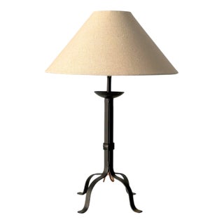 Brutalist Table Lamp in Metal For Sale