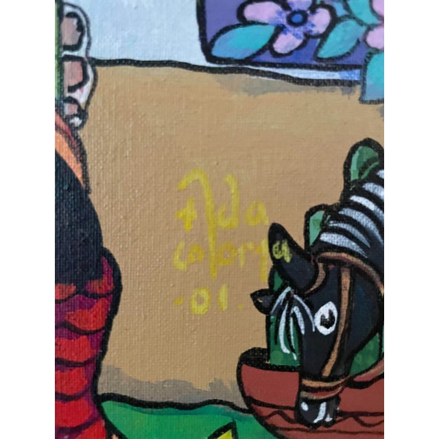2001 Original Signed Mexican Fine Art Painting on Canvas by Ada Colorina For Sale In Los Angeles - Image 6 of 11