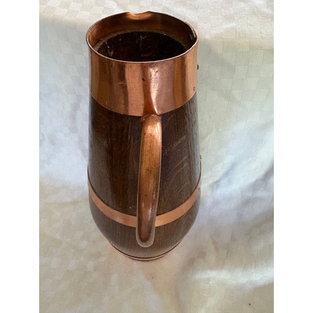 Early 20th Century French Oak Copper Banded Cider or Wine Pitcher For Sale - Image 4 of 12