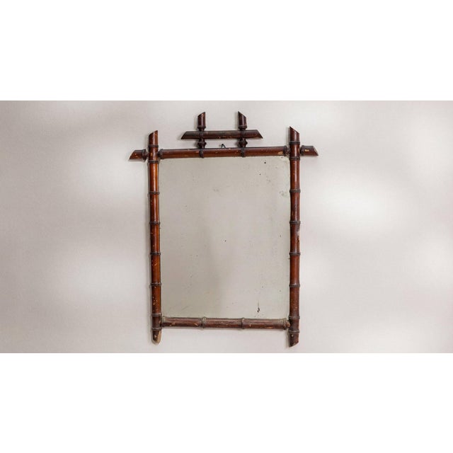 19th Century France Brown Wood Mirror For Sale - Image 4 of 10