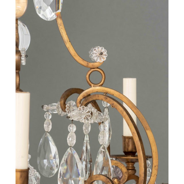 Transparent Maria Theresa Style Eight-Branch Gilt Bronze and Rock Crystal Chandelier For Sale - Image 8 of 9