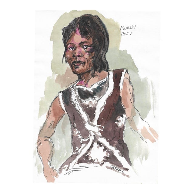 Ivy Attwell Murut Boy Portrait Painting For Sale