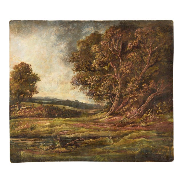 Late 1800s Naturalist Country Scene in Gouache on Paper For Sale